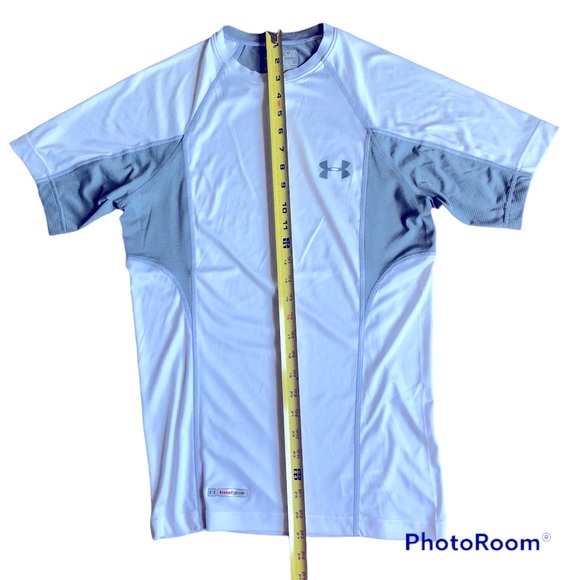 UNDER ARMOUR Fitted Shirt Heat Gear Short Sleeve White Small Men’s - Picture 6 of 13